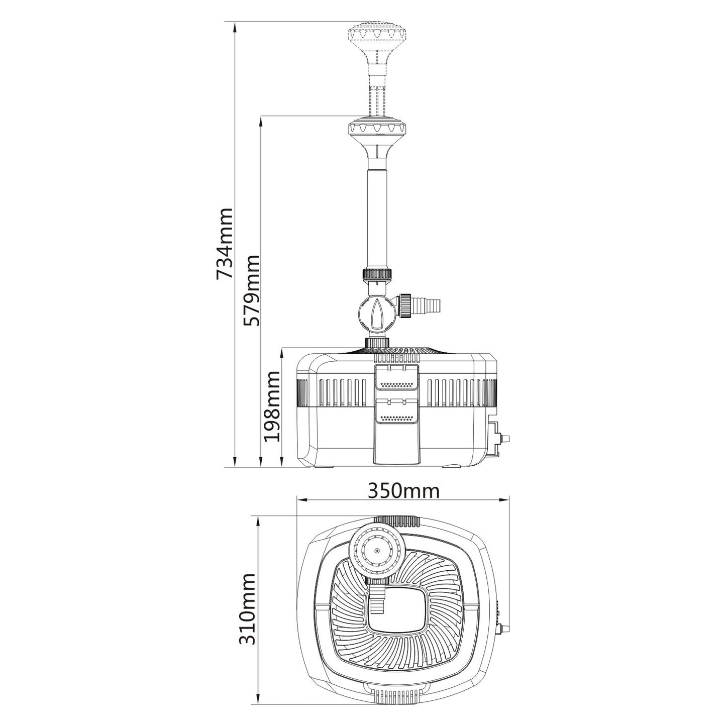 BluFilter 5211 - Pond pump with filter set, 11W UV-c and fountain set