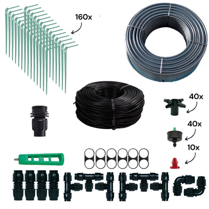 Agrodrip - Ultimate irrigation system watering vegetable garden or greenhouse up to 160 plants